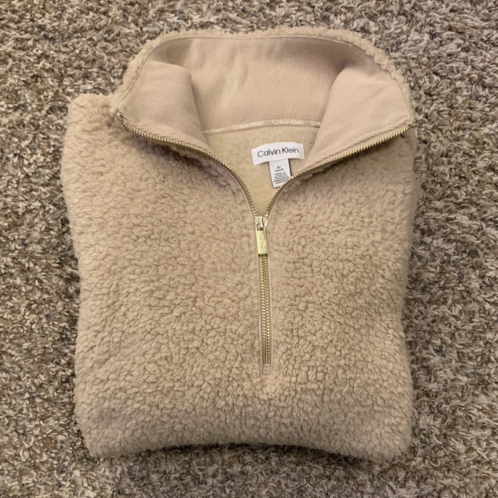 Calvin Klein Quarter Zip Fleece/Sherpa